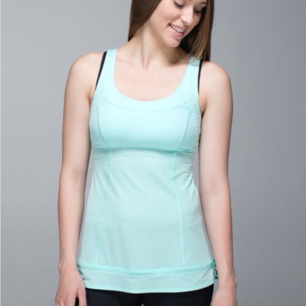 LULULEMON‎ “Ta Ta Topper” tank aquamarine size 10